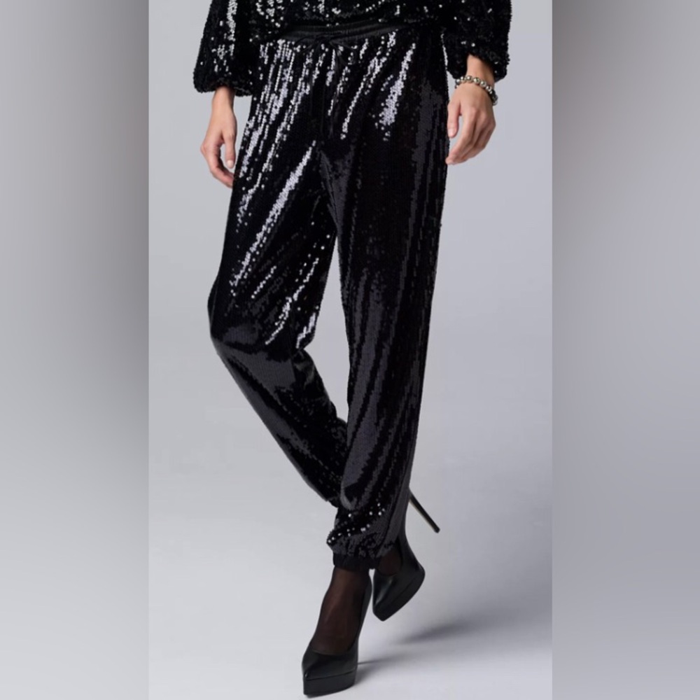 NEW Simply Vera Vera Wang Sequin Joggers